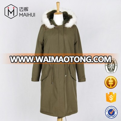 New Collection Women Padded Down Parka Fur hooded Long Quilted Jackets