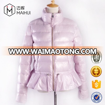 New Arrival Ladies Short Quilted Jackets Padded Jacket With Hem Flounce